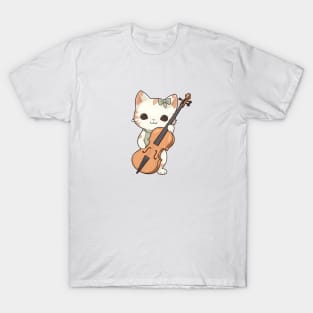 Cute Kitten Playing Violin T-Shirt